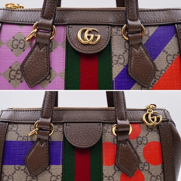 AJ56❤️Gucci Geometric GG Supreme Ophidia Tote - Picture 7 of 16
